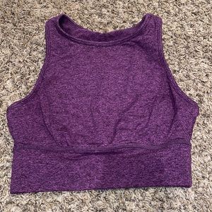 High neck cropped workout top